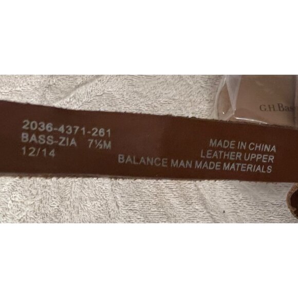 G.H. Bass & Co Leather Upper Ankle Strap Sandals Size 7.5M Brown & Metallic - Picture 11 of 12